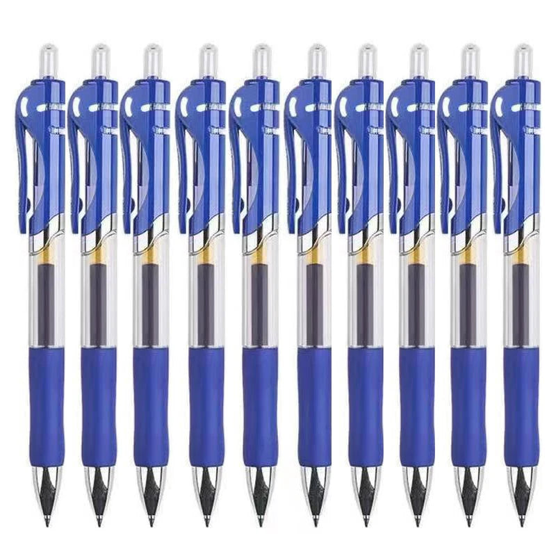 10/50 Pack Click Gel Pens 0.5mm Black/Blue/Red Refill Ink School Office Writing Ballpoint Pen Exam Supplies Stationery