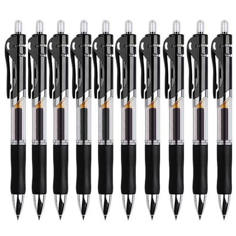 10/50 Pack Click Gel Pens 0.5mm Black/Blue/Red Refill Ink School Office Writing Ballpoint Pen Exam Supplies Stationery