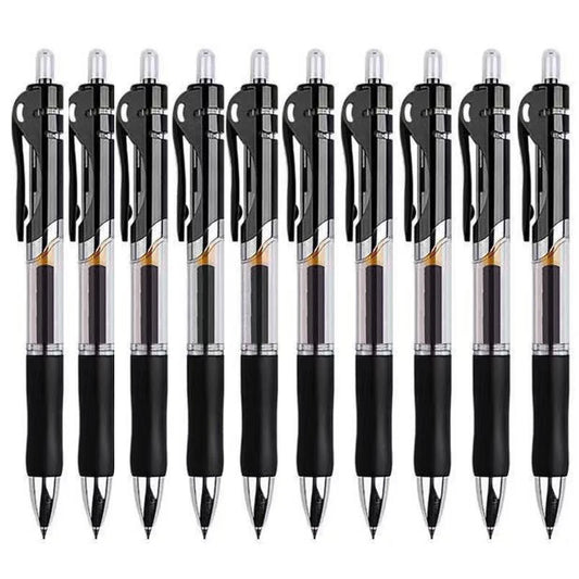 10/50 Pack Click Gel Pens 0.5mm Black/Blue/Red Refill Ink School Office Writing Ballpoint Pen Exam Supplies Stationery