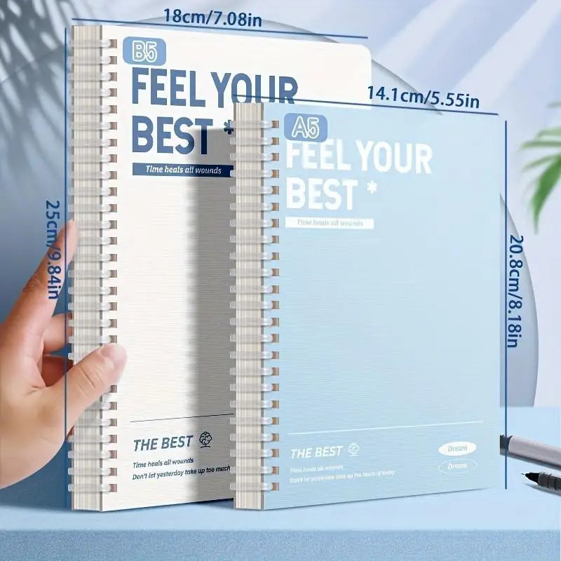 1pcs Minimalist A5 Coil Notebook Large Capacity Thick Paper Lined Inner Page Multifunctional Student Diary Handbook