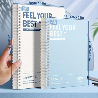 1pcs Minimalist A5 Coil Notebook Large Capacity Thick Paper Lined Inner Page Multifunctional Student Diary Handbook