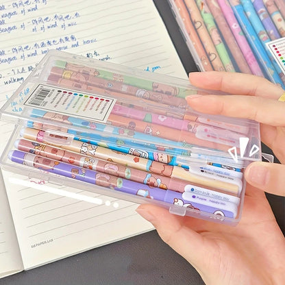 10pcs Colored Capybara Pens Gel Pen Korean Style Color Quick Drying Highlighter Pens for Fine Writing Tools Office School Supply