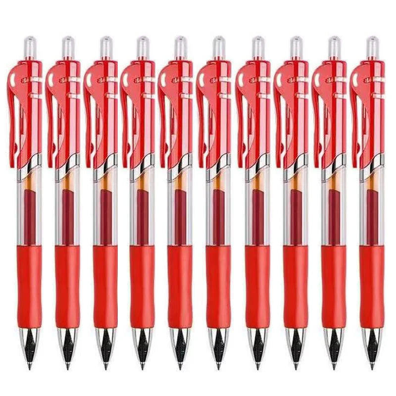 10/50 Pack Click Gel Pens 0.5mm Black/Blue/Red Refill Ink School Office Writing Ballpoint Pen Exam Supplies Stationery