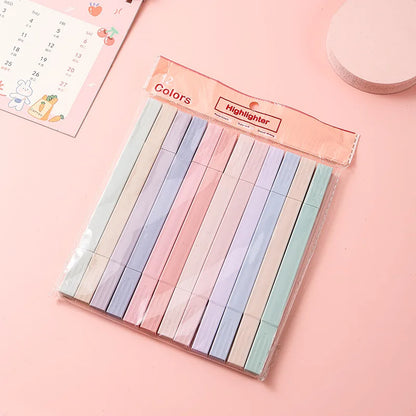 6/12Pcs Pastel Color Highlighter Pen Double tip Marker Pens Fluorescent Pen Drawing Highlighters Cute Stationery School Supplies