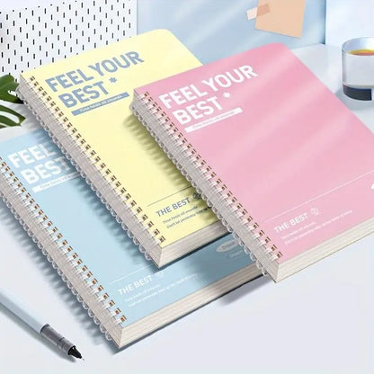 1pcs Minimalist A5 Coil Notebook Large Capacity Thick Paper Lined Inner Page Multifunctional Student Diary Handbook