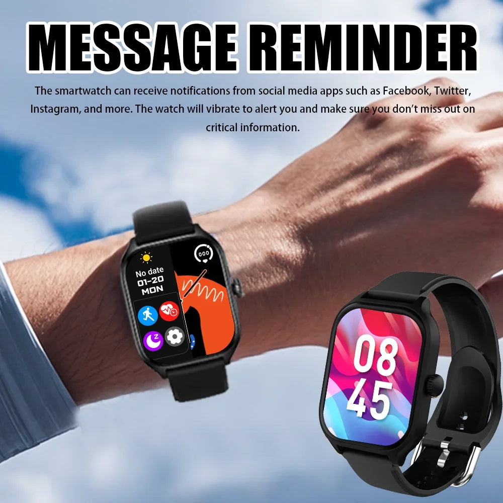 2025 New Men's Smart Watch Women's Gift 2.01 Inch HD Full Touch Screen Sports & Fitness Watch Bluetooth Call Smartwatch Android