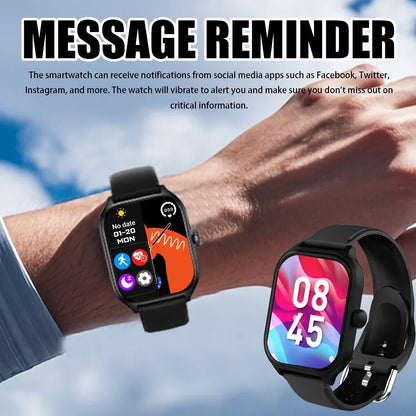 2025 New Men's Smart Watch Women's Gift 2.01 Inch HD Full Touch Screen Sports & Fitness Watch Bluetooth Call Smartwatch Android