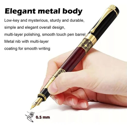 1-100Pcs/Set Retro Metal Fountain Pen Replaceable Ink Elegant Gift for Writing Stationery Office School Supplies
