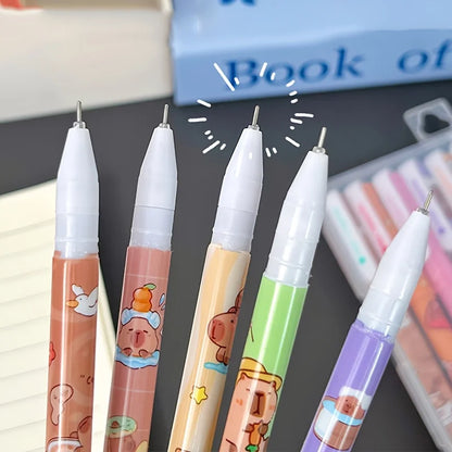 10pcs Colored Capybara Pens Gel Pen Korean Style Color Quick Drying Highlighter Pens for Fine Writing Tools Office School Supply