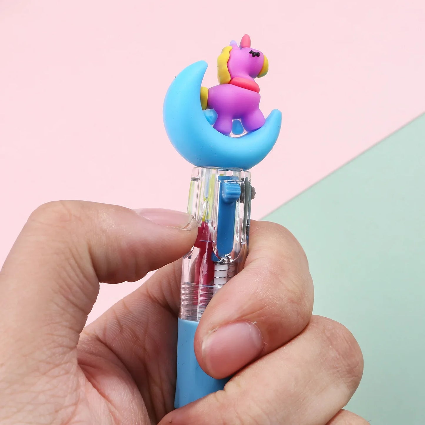 10-20pcsLot Kawaii Mini Four-Color Ballpoint Pen Cute Cartoon 4 Color Retractable Rollerball Pen Student School Gift Stationery
