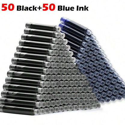 1-100Pcs/Set Retro Metal Fountain Pen Replaceable Ink Elegant Gift for Writing Stationery Office School Supplies
