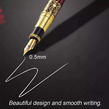 1-100Pcs/Set Retro Metal Fountain Pen Replaceable Ink Elegant Gift for Writing Stationery Office School Supplies