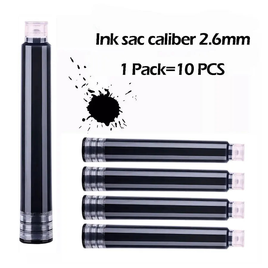 1-100Pcs/Set Retro Metal Fountain Pen Replaceable Ink Elegant Gift for Writing Stationery Office School Supplies