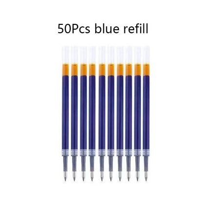 10/50 Pack Click Gel Pens 0.5mm Black/Blue/Red Refill Ink School Office Writing Ballpoint Pen Exam Supplies Stationery