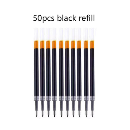 10/50 Pack Click Gel Pens 0.5mm Black/Blue/Red Refill Ink School Office Writing Ballpoint Pen Exam Supplies Stationery