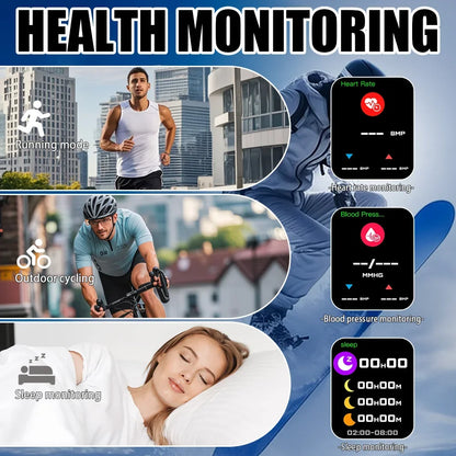 2025 New Men's Smart Watch Women's Gift 2.01 Inch HD Full Touch Screen Sports & Fitness Watch Bluetooth Call Smartwatch Android
