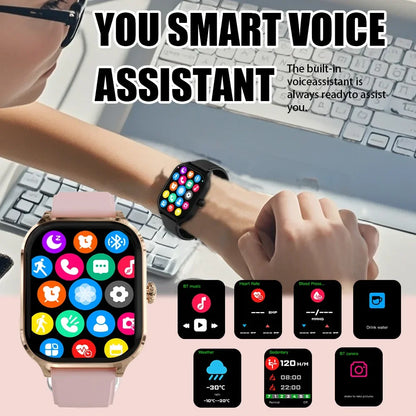 2025 New Men's Smart Watch Women's Gift 2.01 Inch HD Full Touch Screen Sports & Fitness Watch Bluetooth Call Smartwatch Android