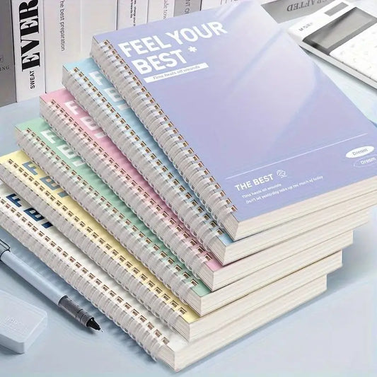 1pcs Minimalist A5 Coil Notebook Large Capacity Thick Paper Lined Inner Page Multifunctional Student Diary Handbook